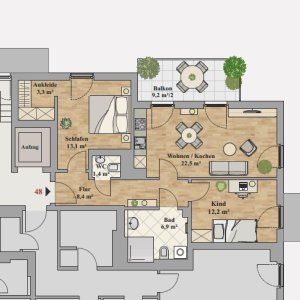 Grundriss WE 48