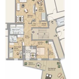 Grundriss WE 6